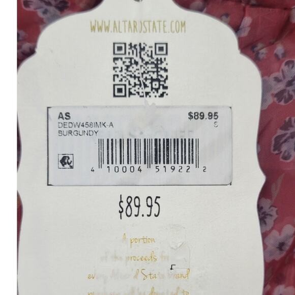 Altar'd State Dress Womens Small Janey Dress Puff Sleeves Whimsical Boho NWT - Picture 11 of 11